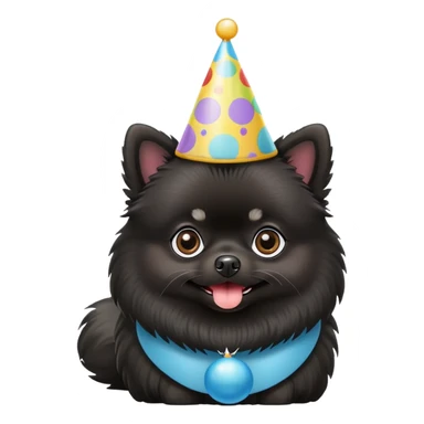 Black Pomeranian birthday sticker