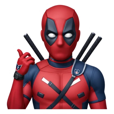 Deadpool with the New England Patriots sticker