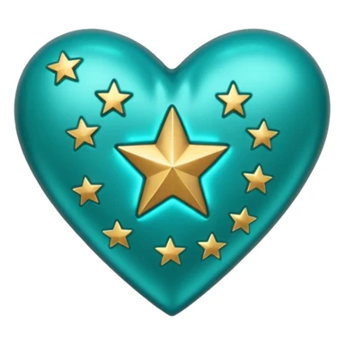 Teal heart with a star and 'you rock'  sticker