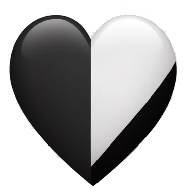 Half white half black heart where left half is white sticker