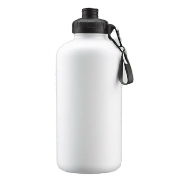 white water bottle with handle strap sticker