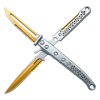 only Silver colour butterfly knife sticker