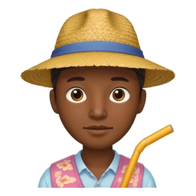 Chinese guy stereotype with straw hat and little eyes sticker