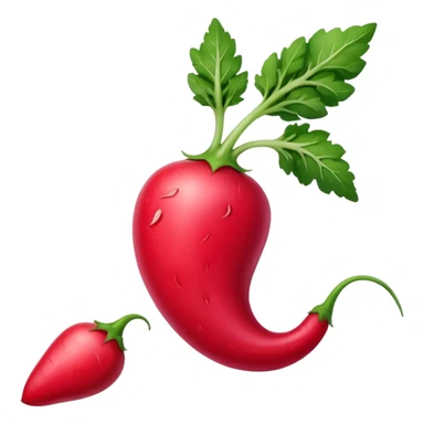 spicy radish with a chili pepper sticker
