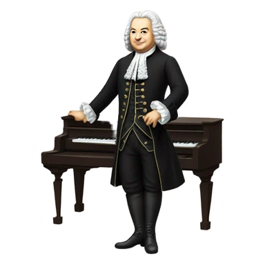 johann sebastian bach standing on his feet sticker