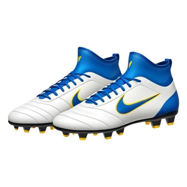 Cinematic Realistic image of a pair of soccer boots featuring finely detailed synthetic and leather textures, vibrant accents and dynamic design elements, illuminated by bright, field-side lighting that captures their sporty essence sticker