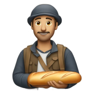 French man with baguette sticker