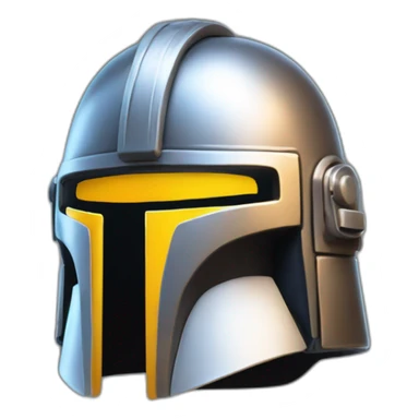 Bounty hunter helmet in the style of a notification bell sticker