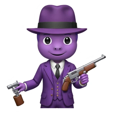 Barney as a gangster  sticker