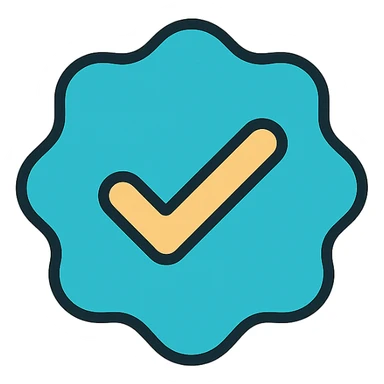 verification badge with gold checkmark, premium look, icon style sticker