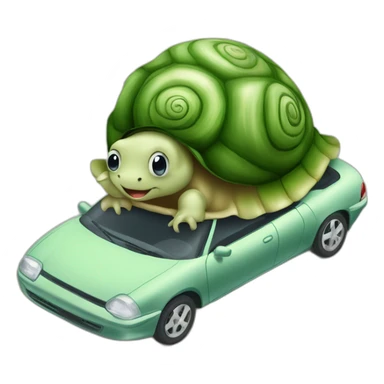 Escargot sur tortue sur voiture sticker