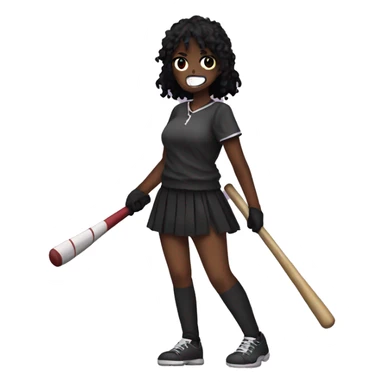 yandere with a baseball bat pixel art sticker