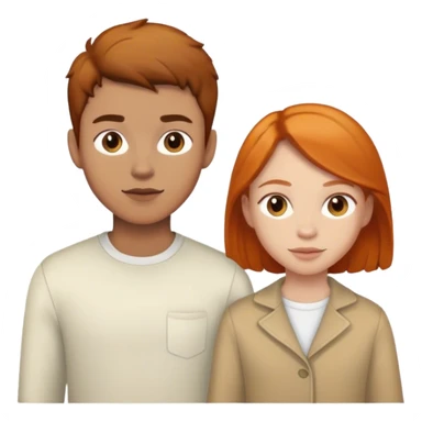 Brunette boy with light skin and ginger girl with light Brown skin sticker