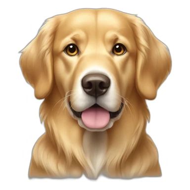 a golden retriever with a white muzzle and droopy eyes sticker