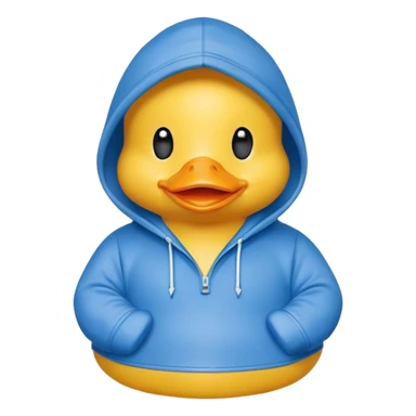 Yellow rubber duck wearing a blue hoodie sticker