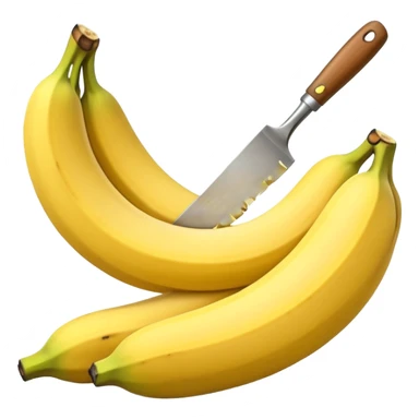 A banana being chopped in slices sticker
