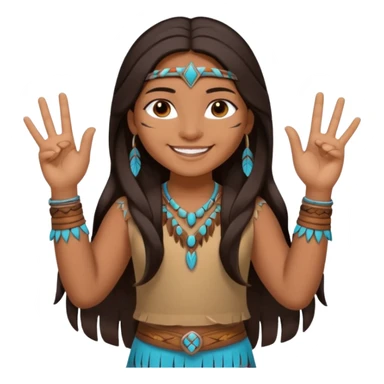 native american brown skin sexy girl, long dark hair, full body, sexual pose, showing "V" with fingers sticker