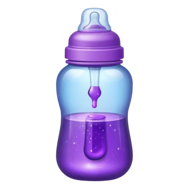 glitter purple and cian feeding bottle sticker