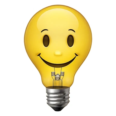 Smiley face with separate light bulb over its head sticker