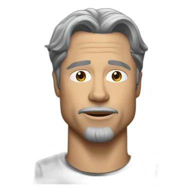 brad pitt in dark grey hair sticker