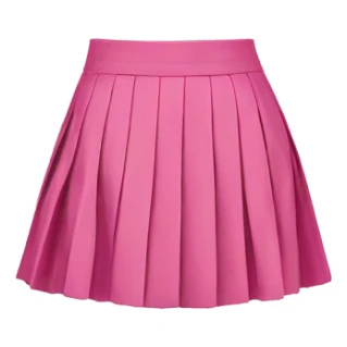 Pink tartan pleated mini skirt, isolated sticker