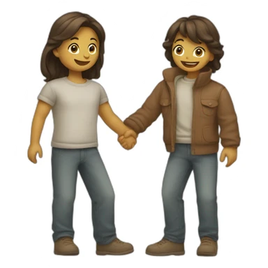 two friend greeting each other sticker