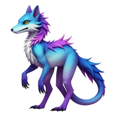 badass elegant wild beautiful natural badass futuristic epic exotic anthro modern furry cyborg-sergal-vernid-creature, full body, gradient pretty hair, with a long tufted tail, aesthetic, art by LiLaiRa, art by art by Falvie sticker