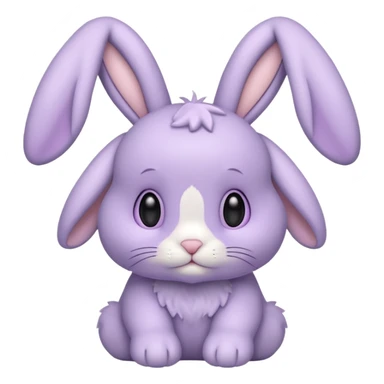 Lavender bunny with floppy ears  sticker