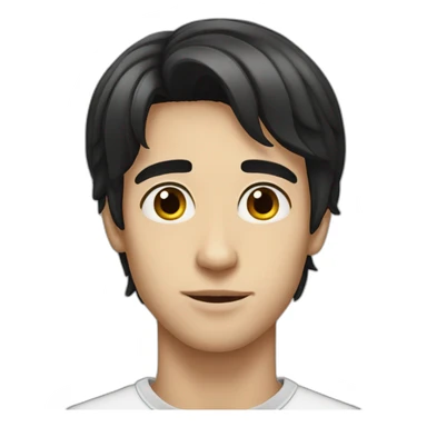 Young men French type with dark straight hair  sticker