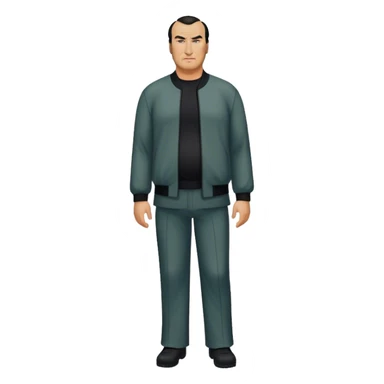 unhealthy steven segal full-body balding with ponytil sticker