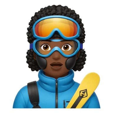 make a yn in a ski mask but but the mask is only covering his mouth and his hair is curly and black and ski goggles on his hair sticker