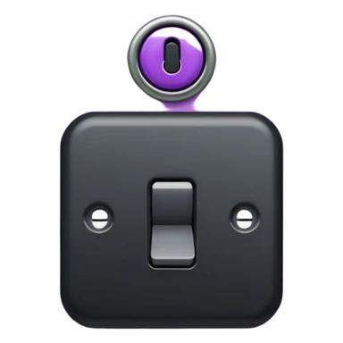 switch on toggle in black and purple sticker