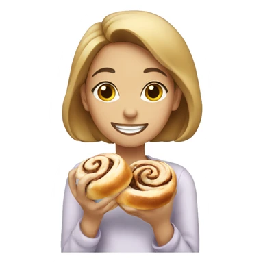 Girl eat cinnamon rolls  sticker