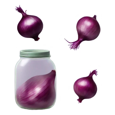 Picked red onion in a jar sticker