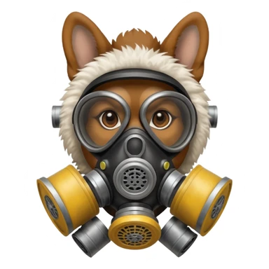 dog with gas masks sticker