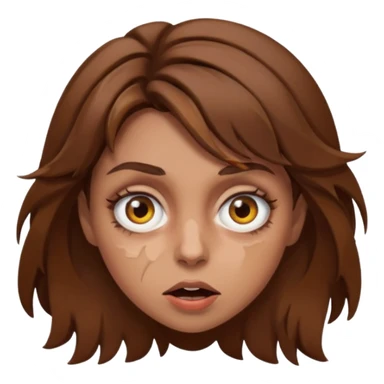 Brown hair crazy lady  sticker