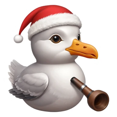 Seagull sherlock holmes with a xmas hat sticker