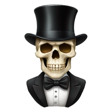 Skull emoji with tophat sticker