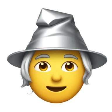 Person wearing tinfoil hat sticker