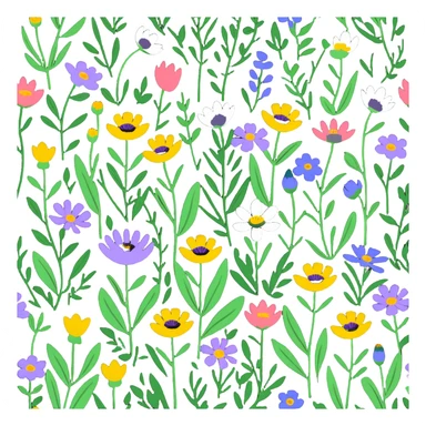 wildflowers field daisies and poppies sticker