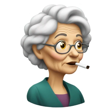 old woman smoking  sticker