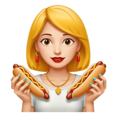 Female earing 3 hotdogs sticker