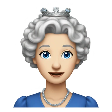 A queen grandmother with a beautiful crown with blue eyes with a crown blue eyes short gray curly hair elegant sticker