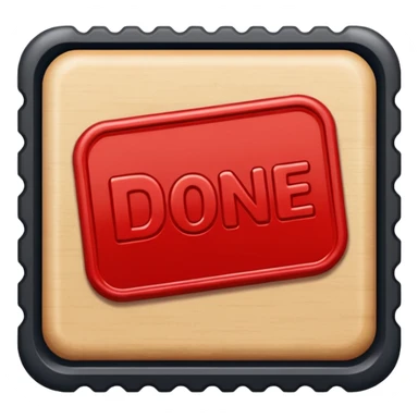 I want to make stamp describing “done” sticker
