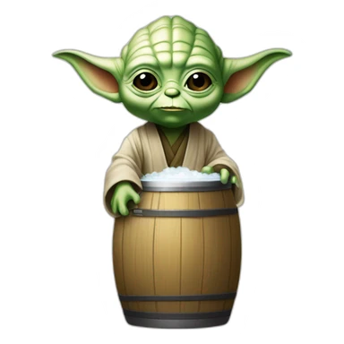 Maître yoda kawaii boit une bière sticker