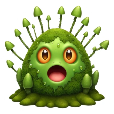 moss creature shocked with spores burst sticker