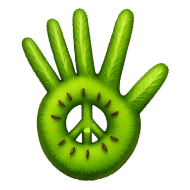 Peace sign hand emoji but its kiwi skin sticker