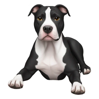 Black and white pit-bull with blanket sticker