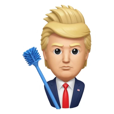 a donald trump toilet brush sticker