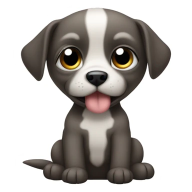 un bébé chien qui vient à peine de naître avec les yeux fermés et sous la forme d'animé sticker